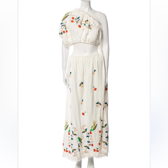 FARM RIO EMBROIDERED FLORAL ONE SHOULDER MAXI DRESS NWT  - S,M, L READ👇 - Picture 10 of 10